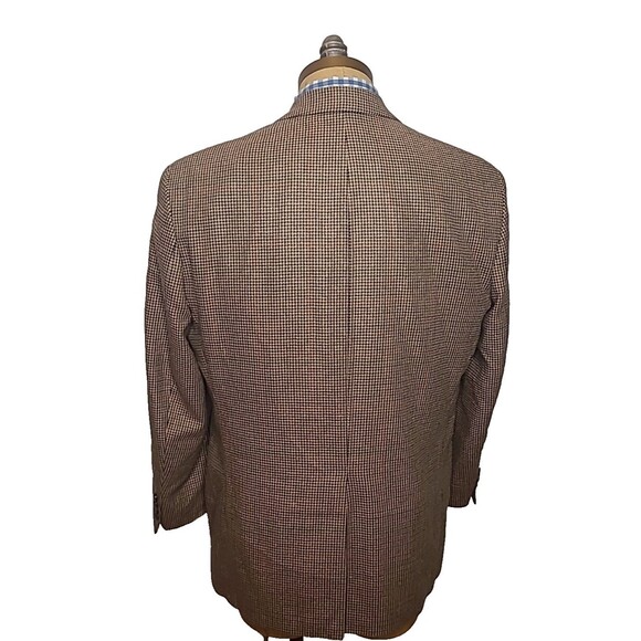Vtg Chaps Ralph Lauren Blazer Mens 44R Houndstooth Silk Wool Sportscoat Canada - Picture 7 of 16